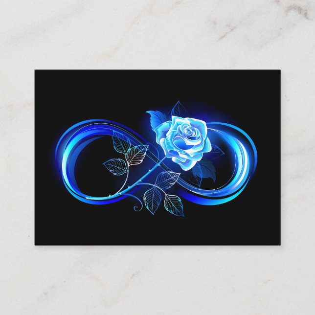 Glowing infinity with blue rose platzkarte (Vorderseite)