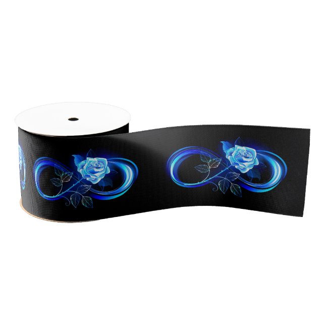 Glowing infinity with blue rose ripsband (Spule)