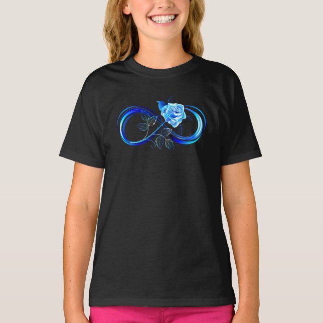 Glowing infinity with blue rose T-Shirt (Vorderseite)