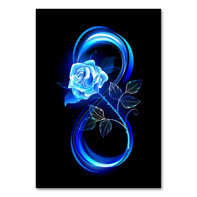 Glowing infinity with blue rose tischnummer (Vorderseite)