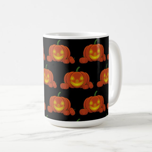 Glowing Jack-o'-Lantern Pumpkin Kaffeetasse (VorderseiteRechts)