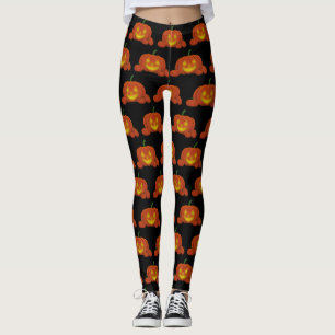 Glowing Jack-o'-Lantern Pumpkin Leggings