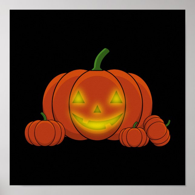 Glowing Jack-o'-Lantern Pumpkin Poster (Vorne)