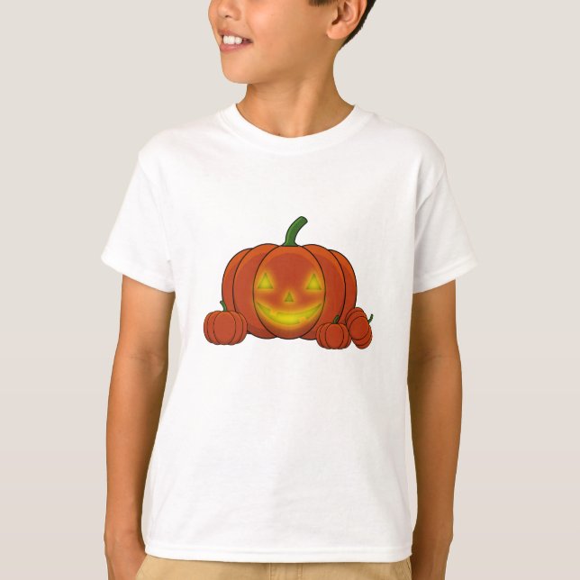 Glowing Jack-o'-Lantern Pumpkin T-Shirt (Vorderseite)