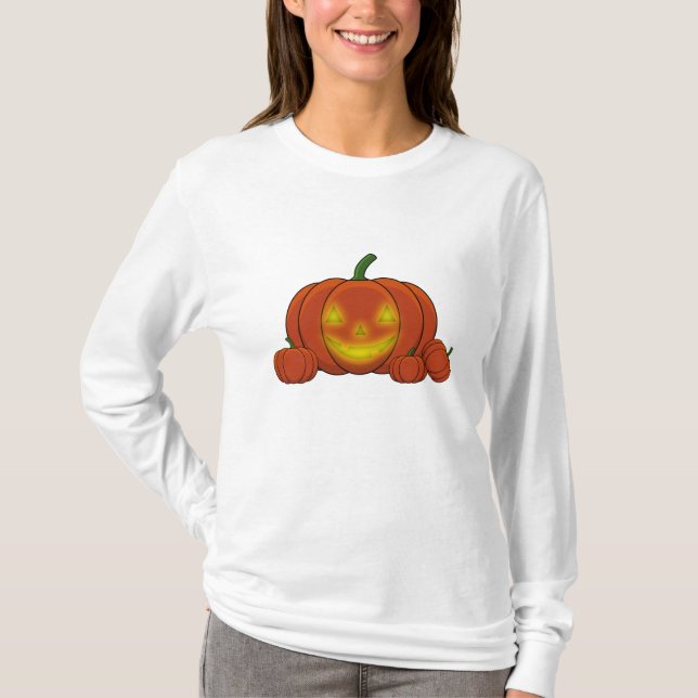 Glowing Jack-o'-Lantern Pumpkin T-Shirt (Vorderseite)