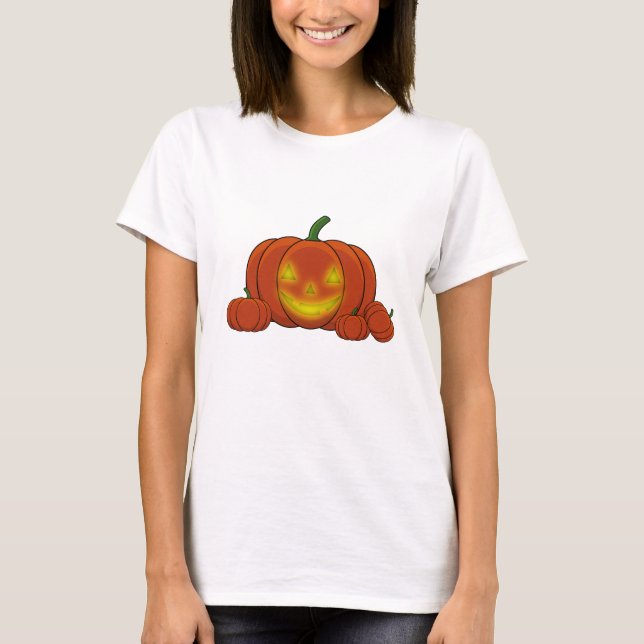 Glowing Jack-o'-Lantern Pumpkin T-Shirt (Vorderseite)