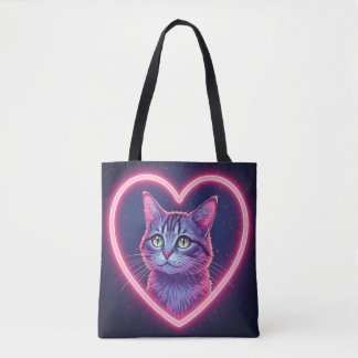 Glowing Kitty Love Art | Romantic Pet Lover Gift