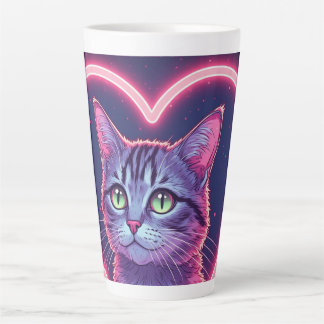 Glowing Kitty Love Art | Romantic Pet Lover Gift Milchtasse