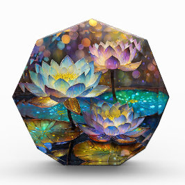 Glowing Lotus Flowers Trio Fotoblock