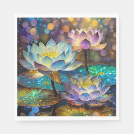 Glowing Lotus Flowers Trio Serviette