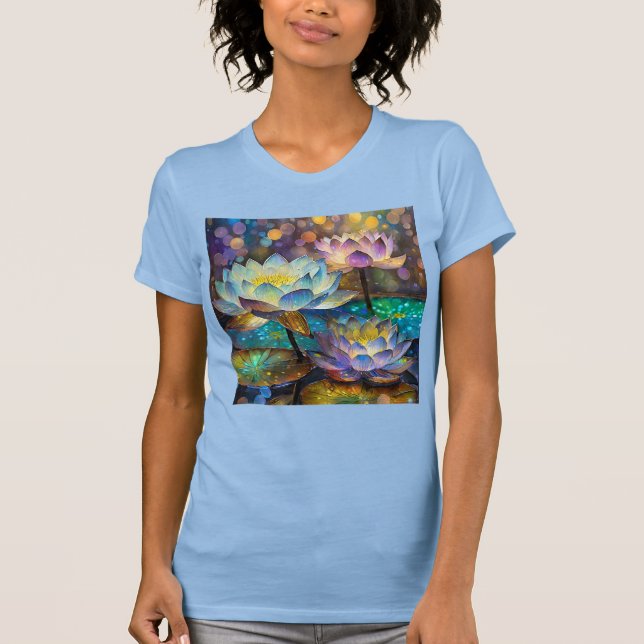 Glowing Lotus Flowers Trio T-Shirt (Vorderseite)