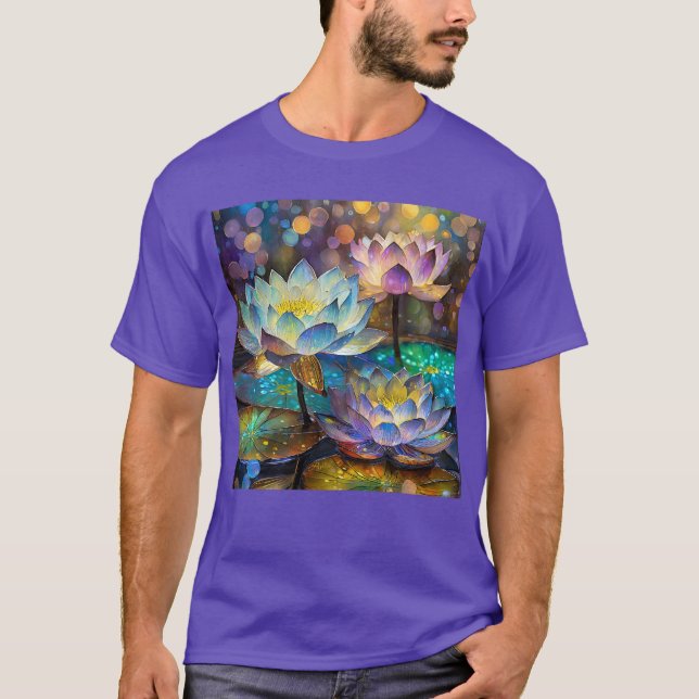 Glowing Lotus Flowers Trio T-Shirt (Vorderseite)