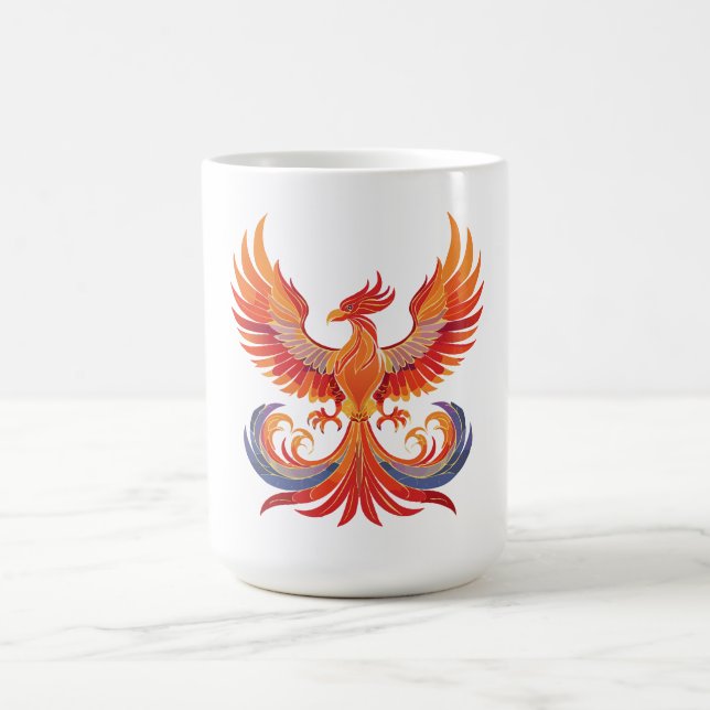 Glowing mythological Fantasy Phoenix Bird Kaffeetasse (Mittel)