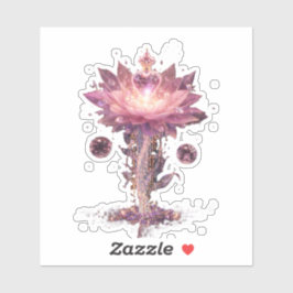 Glowing Neon Heart Cyberpunk Vinyl Sticker