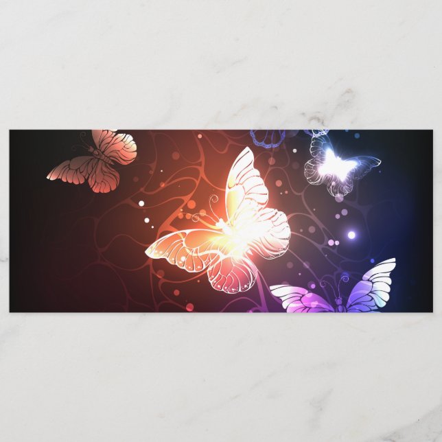 Glowing Night Butterflies Hinweiskarte (Vorderseite)