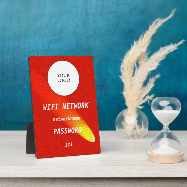 Glowing Orange Leather Share Wifi Network Fotoplatte (Seite)