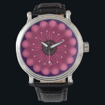 Glowing Pink Fantasy Flower | Abstract Neon Floral Armbanduhr<br><div class="desc">A vibrant and mystical floral design featuring a glowing magenta flower with soft, velvet-like petals. Elegant curved white filaments with pollen tips radiate from the dark center, giving it a bioluminescent or fantasy garden look. Perfect for nature lovers who appreciate a modern, artistic twist on botanical art.</div>
