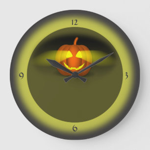 Glowing Pumpkin- Große Wanduhr