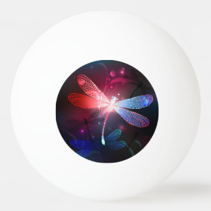 Glowing red dragonfly tischtennisball