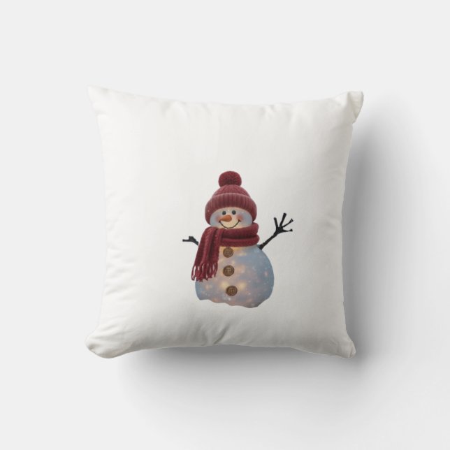 Glowing Winter Snowman - Cozy Christmas Night Kissen (Vorderseite)