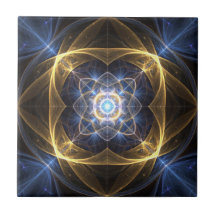 Glows Blue Fraktal Tile