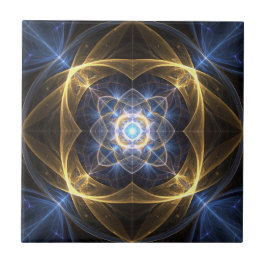 Glows Blue Fraktal Tile Fliese