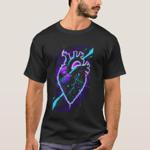 Glows Broken Heart Jirai Kei Cyberpunk Ästhetik T-Shirt