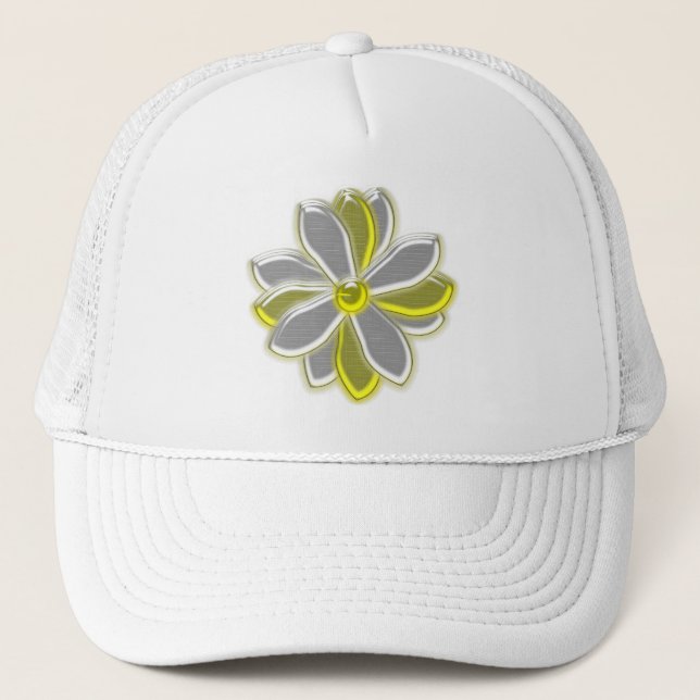 Glows Daisy Blume Hat Truckerkappe (Vorderseite)
