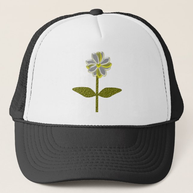Glows Daisy Blume Hat Truckerkappe (Vorderseite)