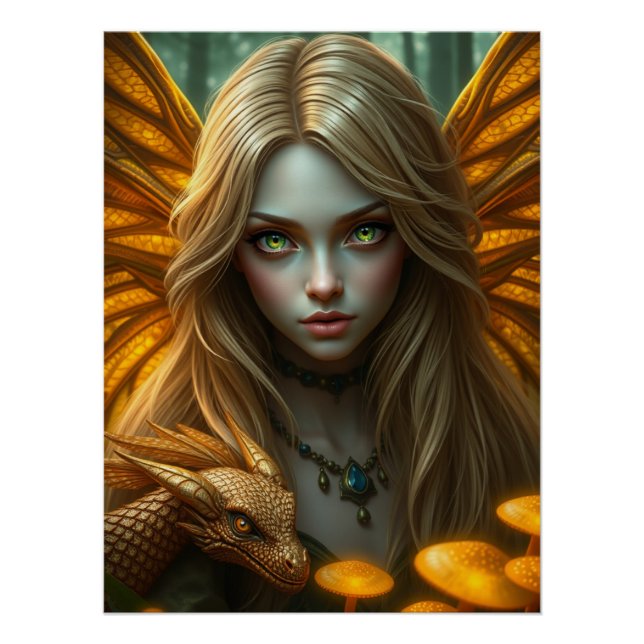 Glows Dragon Fairy Art Poster (Vorderseite)