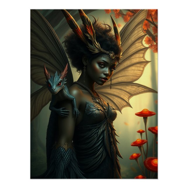Glows Dragon Fairy Art Poster (Vorderseite)