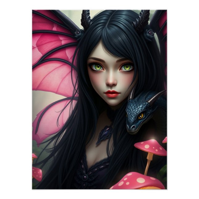 Glows Dragon Fairy Art Poster (Vorderseite)