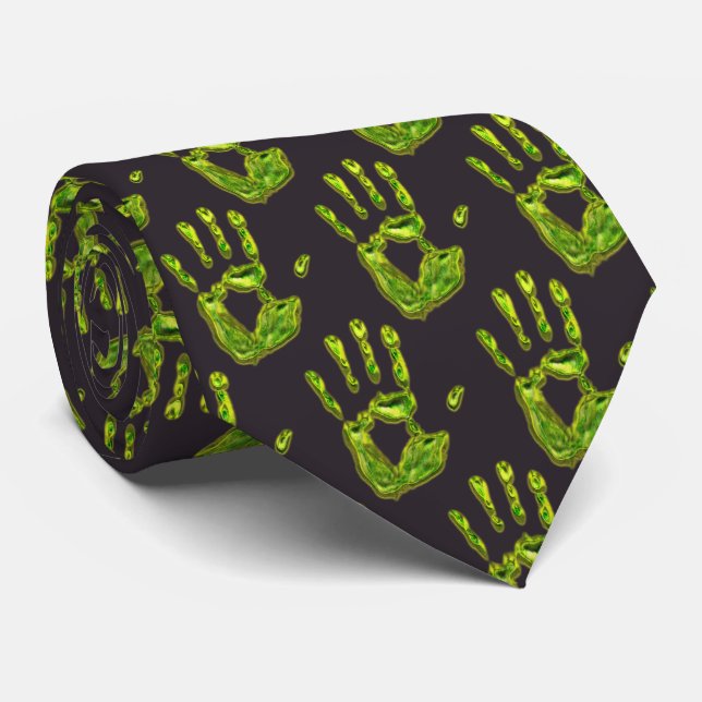 Glows Ghoul Handprint Krawatte (Gerollt)