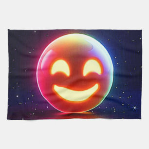 Glows Happy Orb Emoji Geschirrtuch