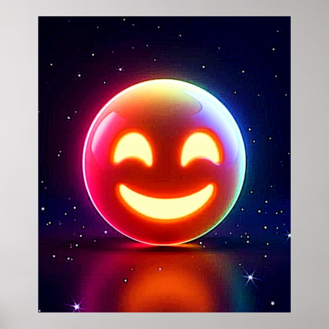 Glows Happy Orb Emoji Poster (Vorne)