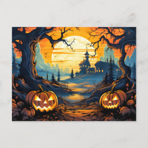 Glows Nefarious Happy Halloween Pumpkins Postkarte