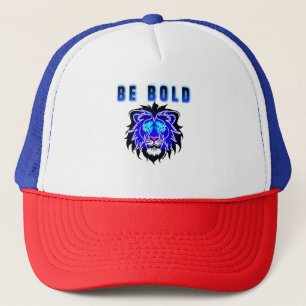 Glows Neon Blue Lion Head Truckerkappe