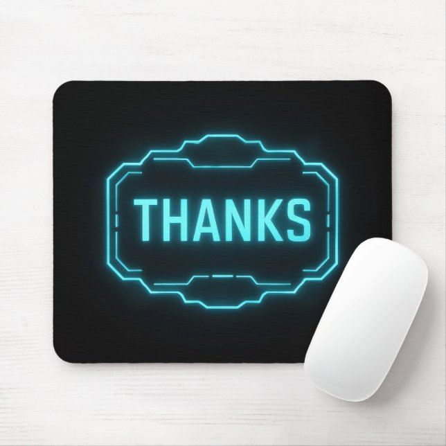 Glows Neon Danke Sign Mousepad (Mit Mouse)