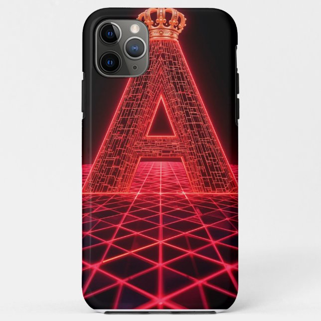 Glows Neon Red Letter A Case-Mate iPhone Hülle (Rückseite)