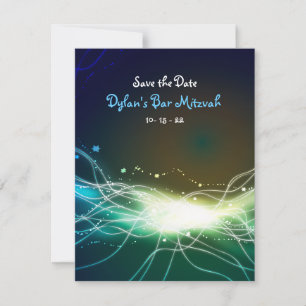 Glows Neon Star Bar Mitzvah Save the Date