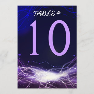 Glows Neon Stars Bar Mitzvah Tischnummer Card