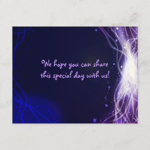 Glows Neon Stars Bat Mitzvah REPLY Card RSVP Karte
