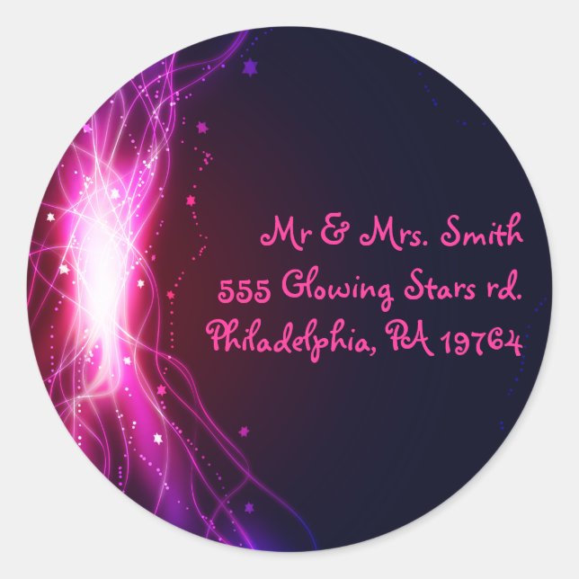Glows Neon Stars Bat Mitzvah Retern Sticker Siegel (Vorderseite)