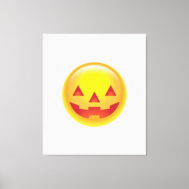 Glows Pumpkin Emoji Leinwanddruck (Vorderseite)