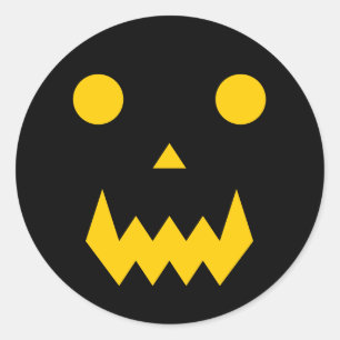 Glows Pumpkin Face Halloween Runder Aufkleber