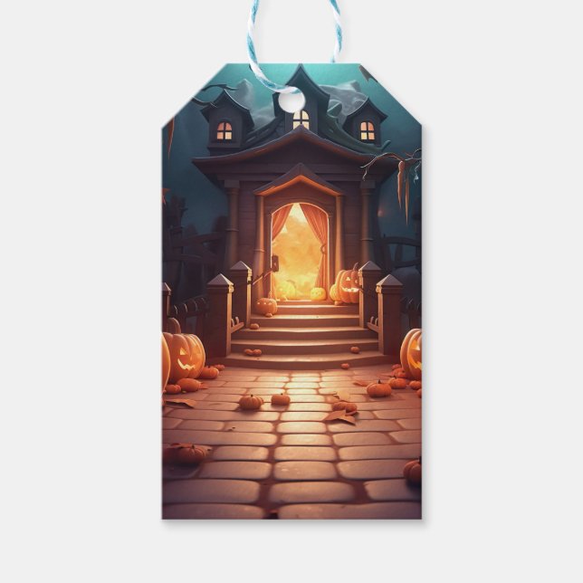 Glows Pumpkin Halloween Geschenkanhänger (Vorderseite)