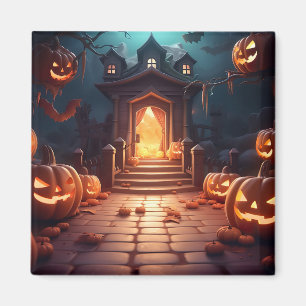 Glows Pumpkin Halloween Magnet