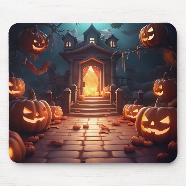 Glows Pumpkin Halloween Mousepad (Vorne)