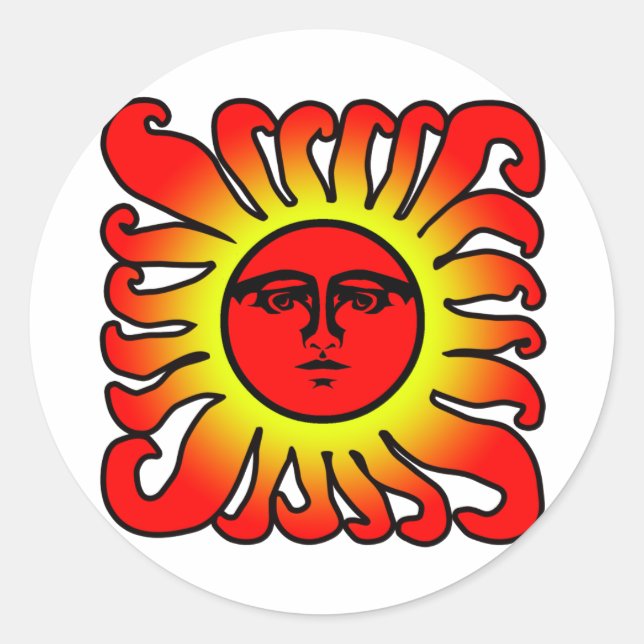 Glows Red Sun Sticker (Vorderseite)