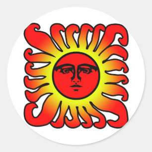 Glows Red Sun Sticker